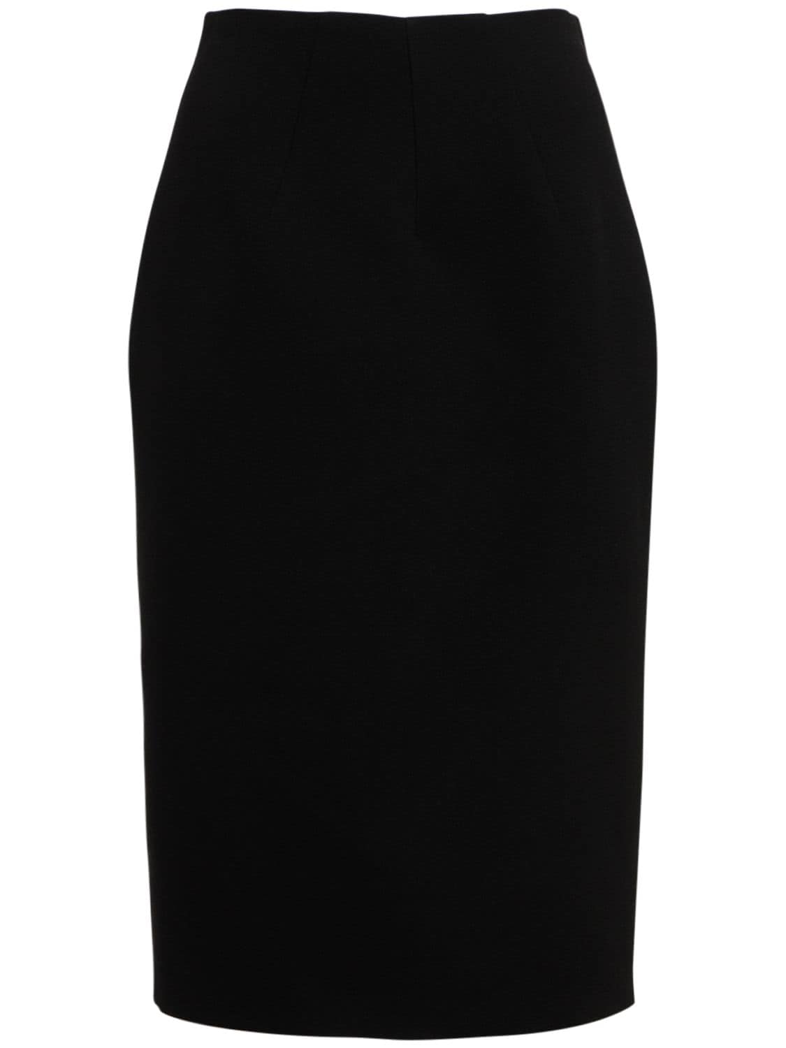 Emilia Wickstead Lissandra Wool Crepe Pencil Skirt In Black | ModeSens