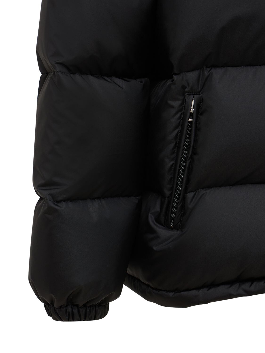 Shop Gucci Water Repellent Nylon Down Jacket In Black