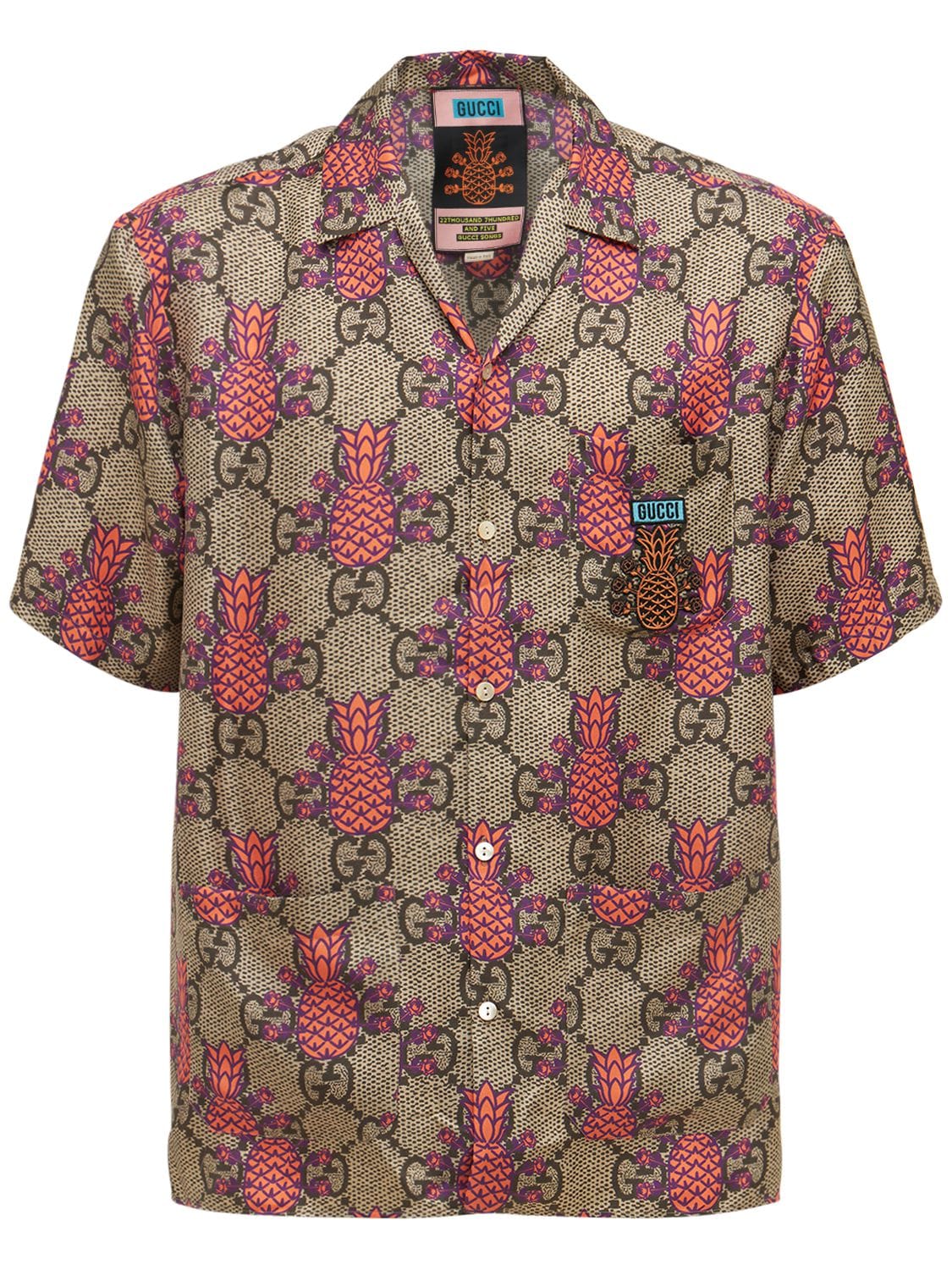 GUCCI Camp-Collar Printed Silk-Twill Shirt for Men