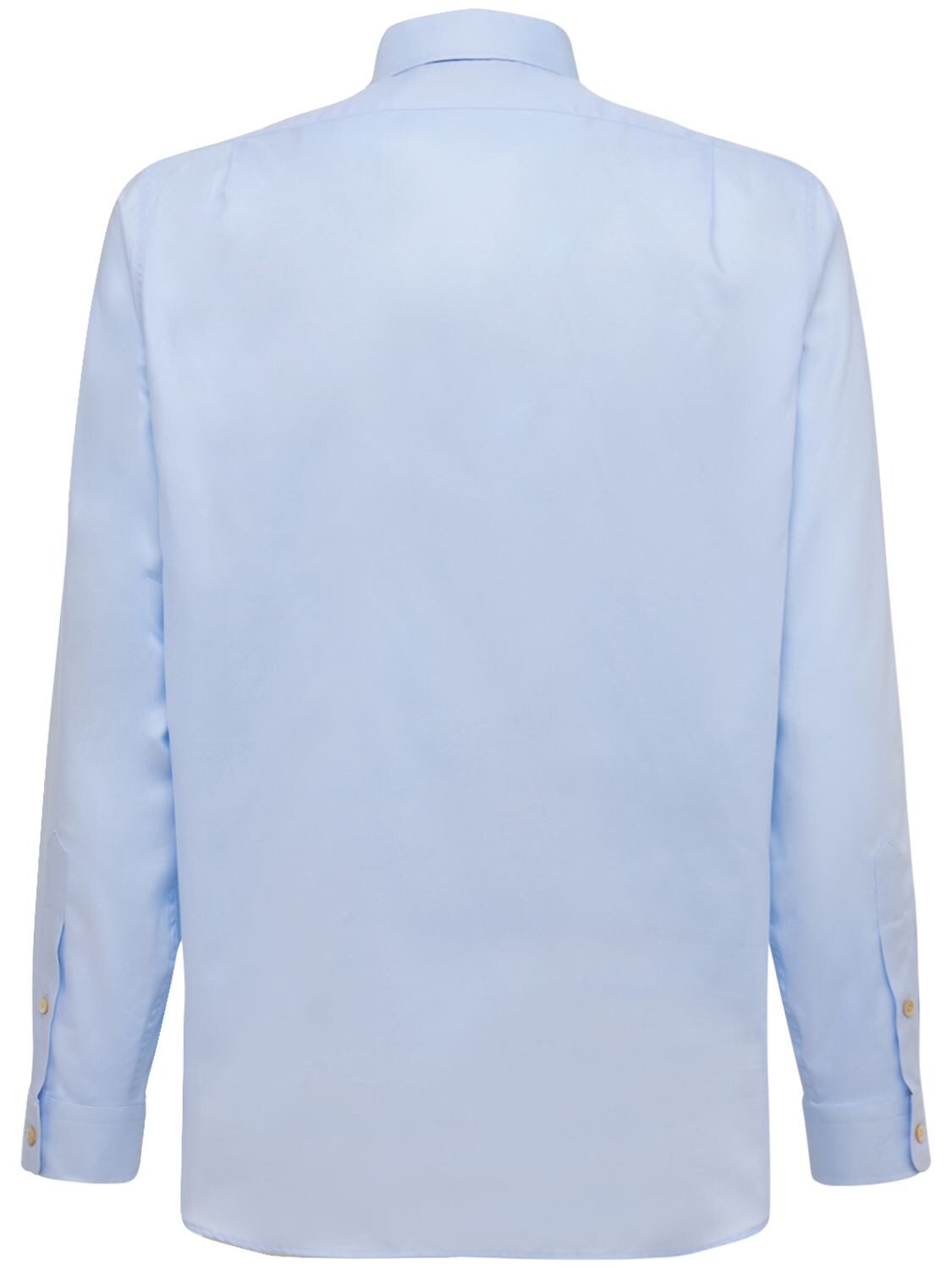 Shop Gucci Oxford Cotton Shirt In Light Blue