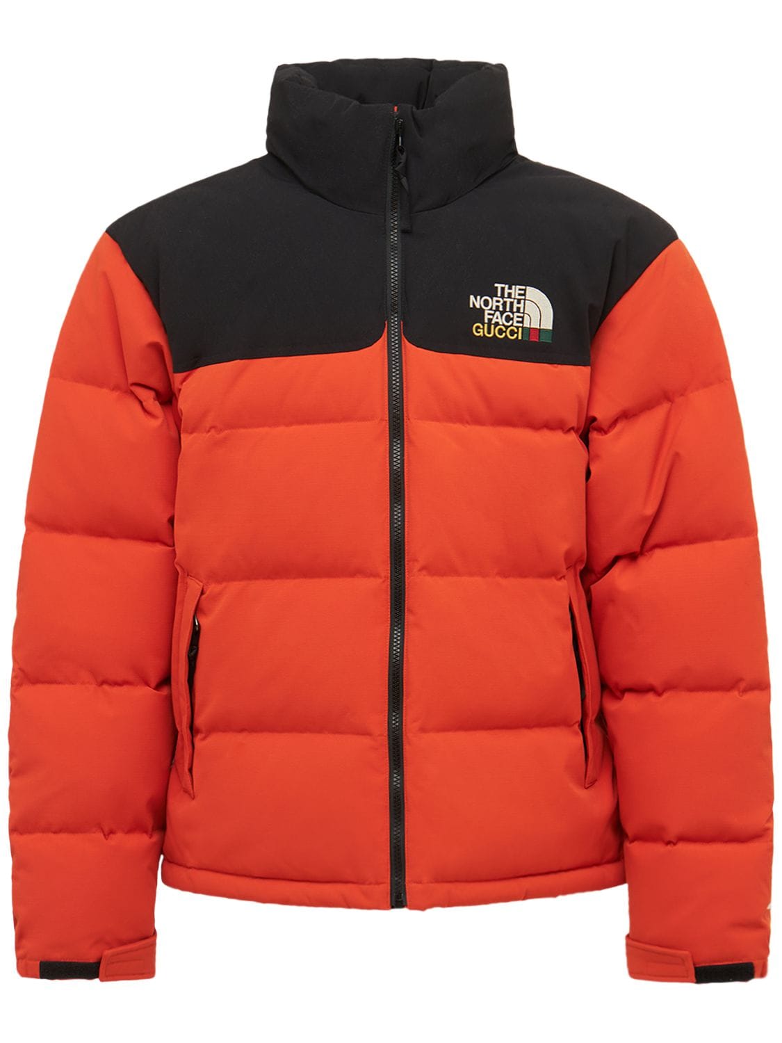 Gucci x The North Face Womens GG Padded Jacket Black Ebony Beige