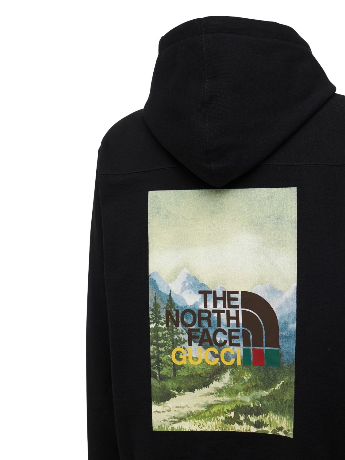 GUCCI × THE NORTH FACE front logo print hoodie Black Cotton ref.996897 -  Joli Closet