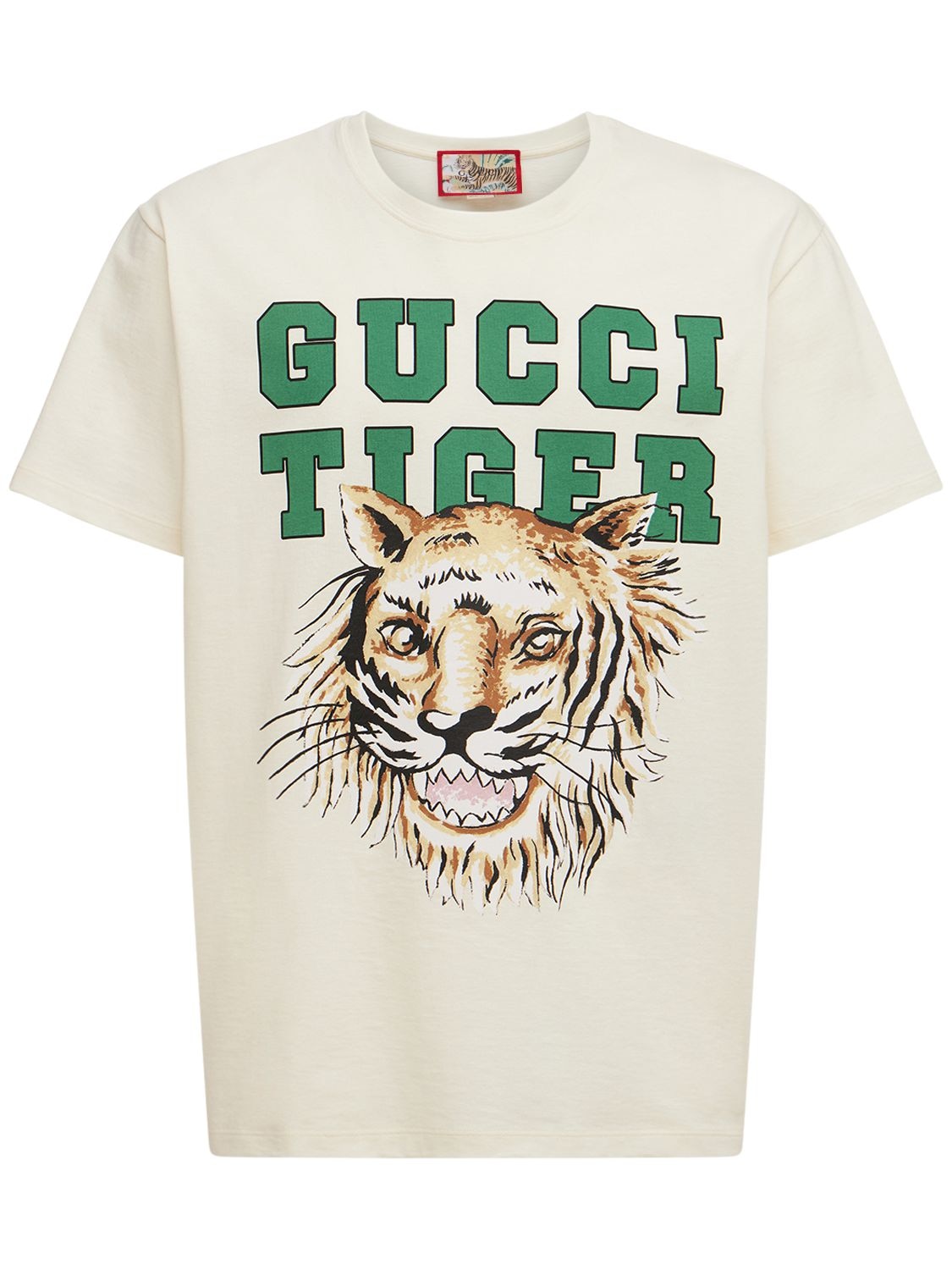 Gucci Tiger Print Cotton T-Shirt メンズ