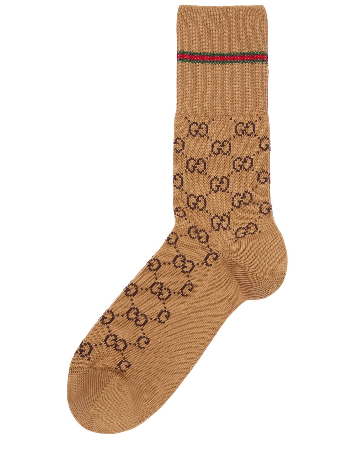 Shop Gucci Cotton Blend Socks In Camel