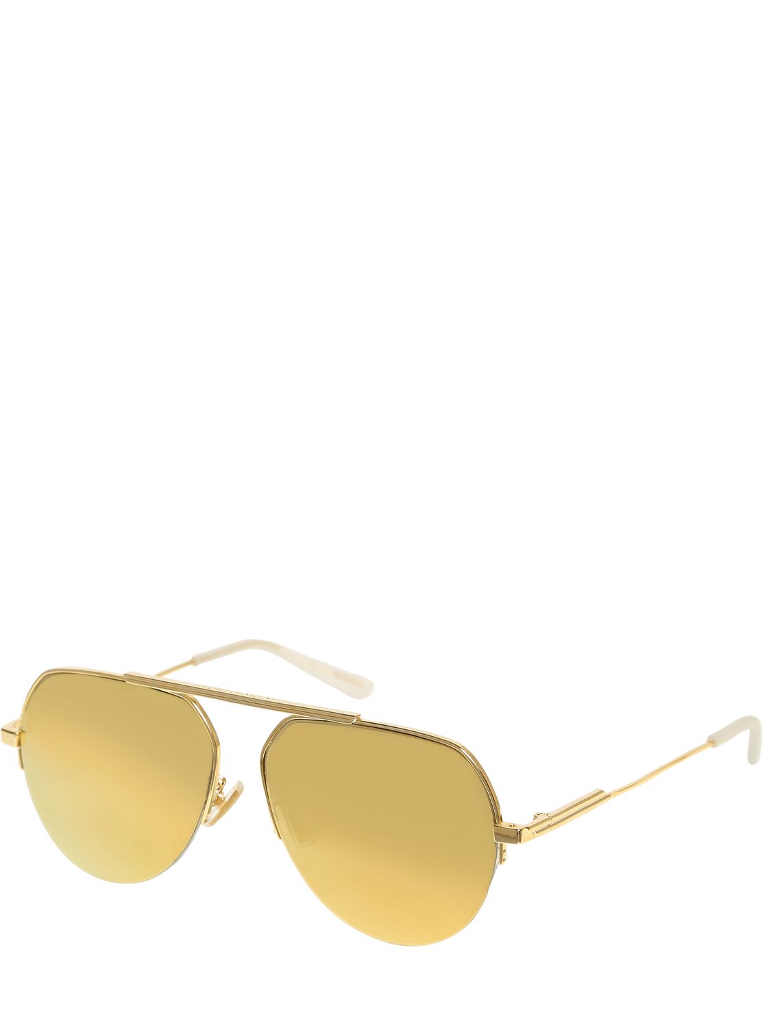 Bottega Bv1150s Pilot Metal Sunglasses In Gold ModeSens