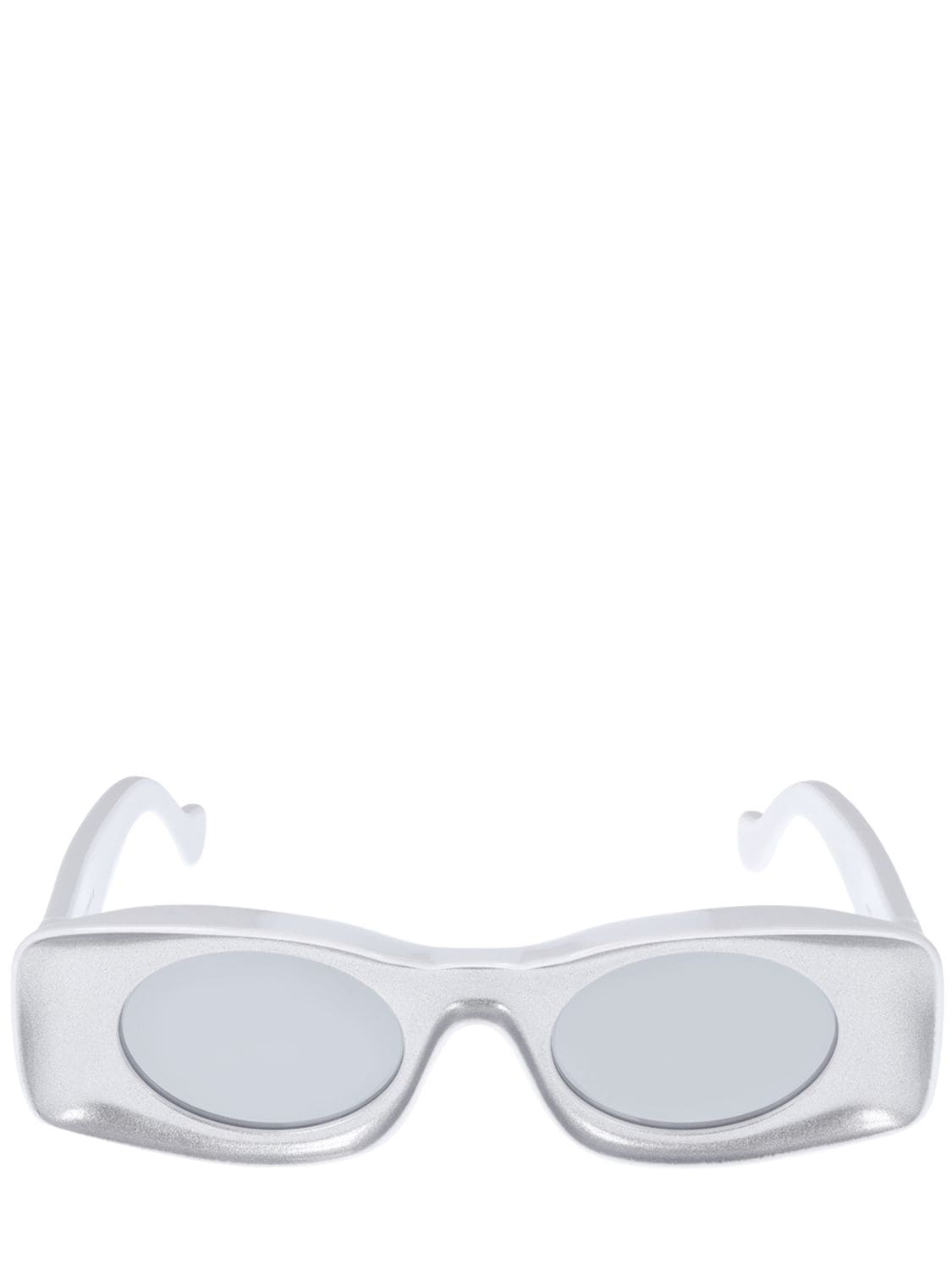 Loewe Paula's Ibiza Rectangle Sunglasses, 49mm In Silver/gray Mirrored Solid