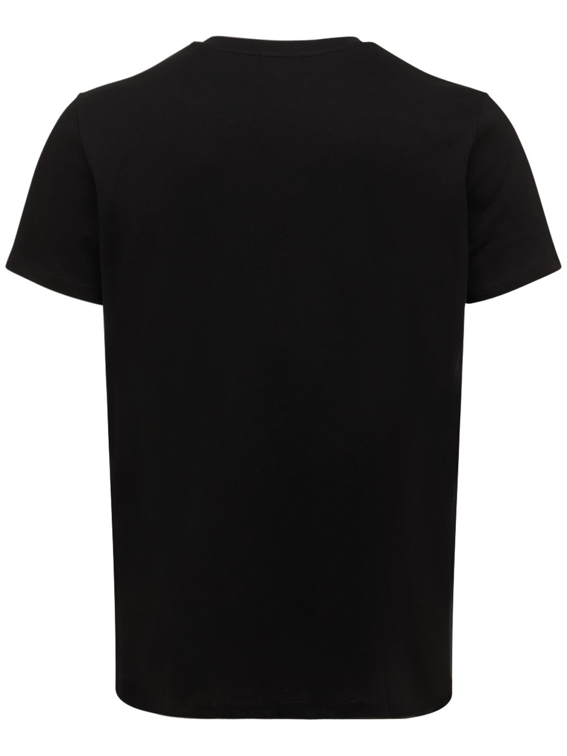 Shop A.p.c. Flocked Logo Organic Cotton T-shirt In Black