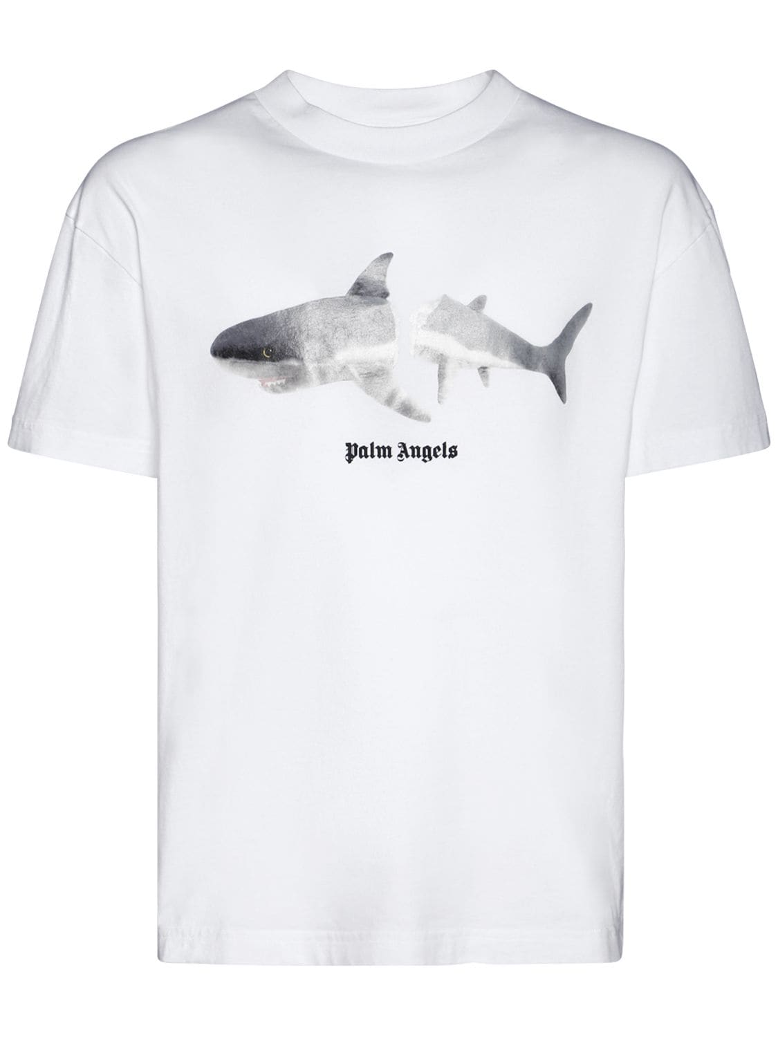PALM ANGELS Shark Print Cotton Jersey T-shirt