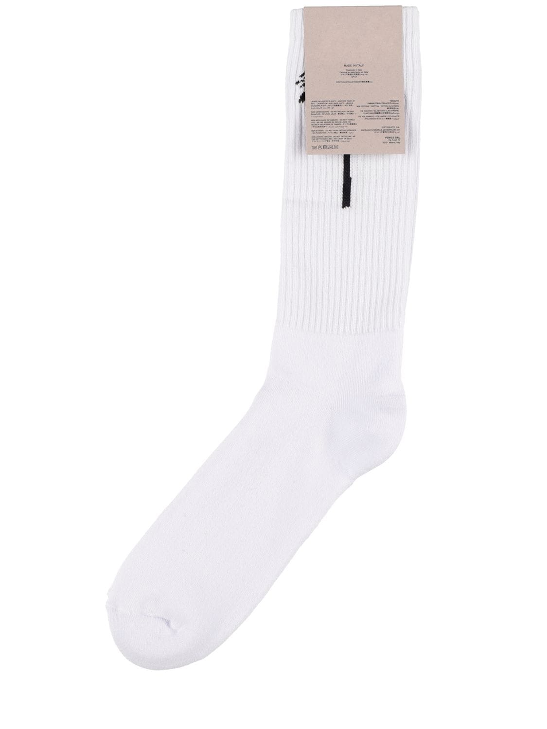 Shop Palm Angels Palmxpalm Logo Cotton Blend Socks In White,black
