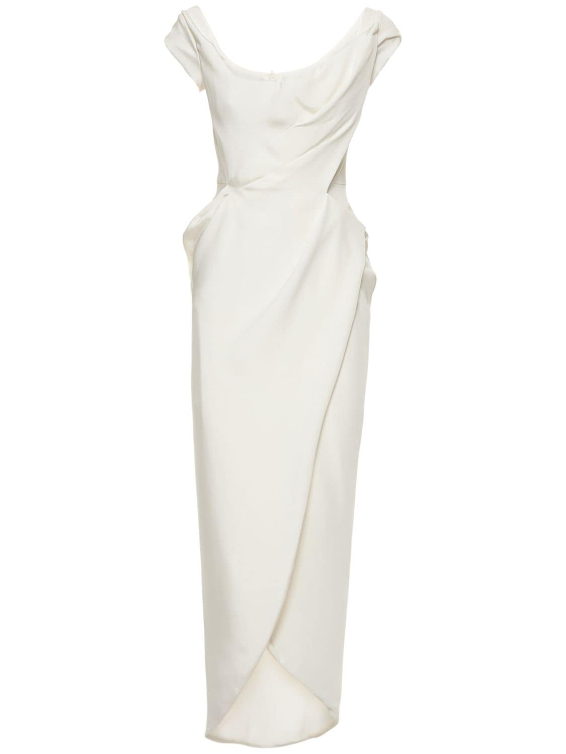 Vivienne Westwood - Dora silk cady midi wrap dress - Ivory | Luisaviaroma