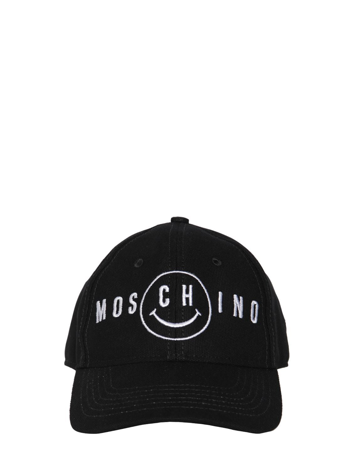 Moschino - Embroidered logo cotton baseball hat - Black/White ...