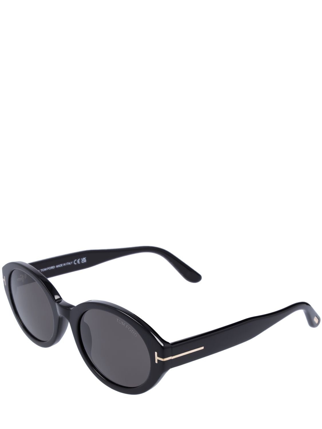 Tom Ford Genevieve Oval Acetate Sunglasses In Black,smoke | ModeSens