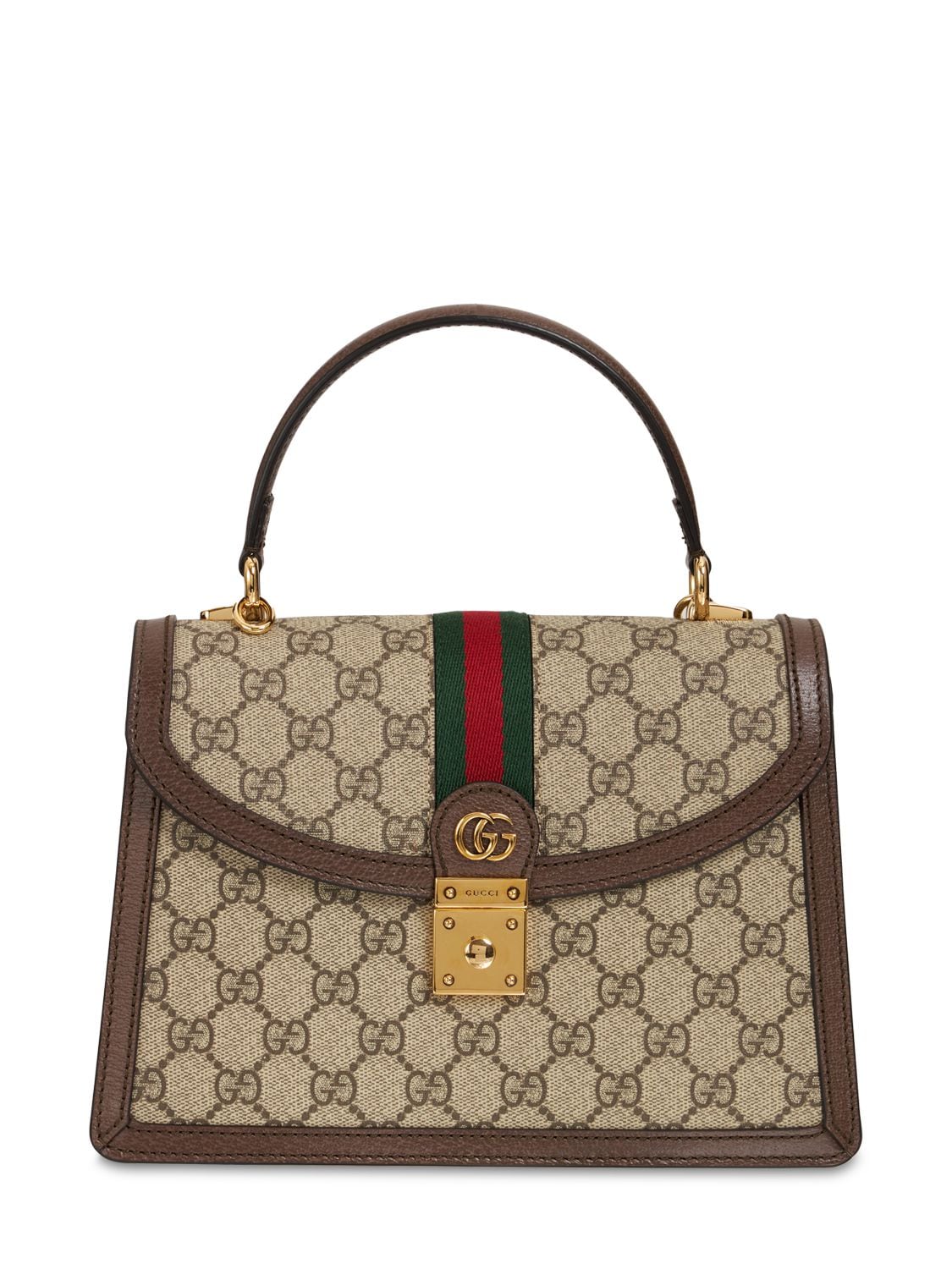 Gucci Small Ophidia Gg Supreme Top Handle Bag In Ebony | ModeSens