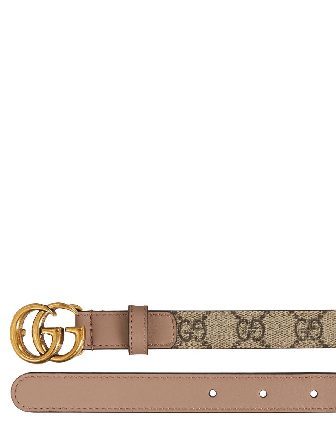 GG Marmont thin belt in pink canvas