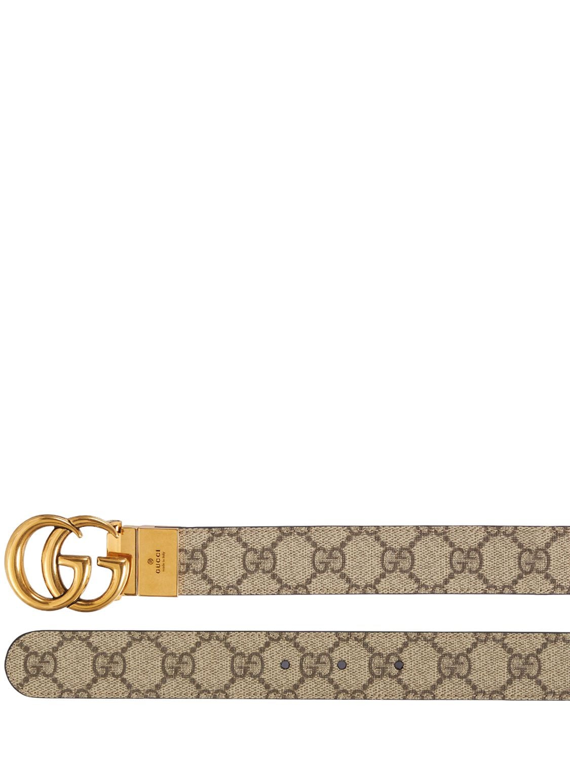 Shop Gucci Gg Marmont Reversible Belt In Ebony,black