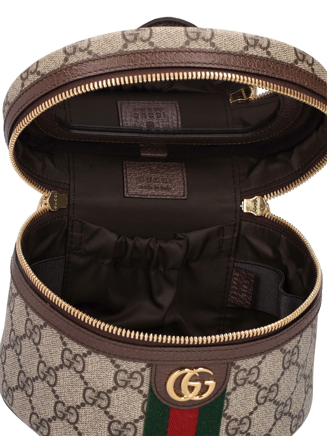 Gucci Brown GG Supreme Cosmetic Pouch Beige Cloth Cloth ref.374613