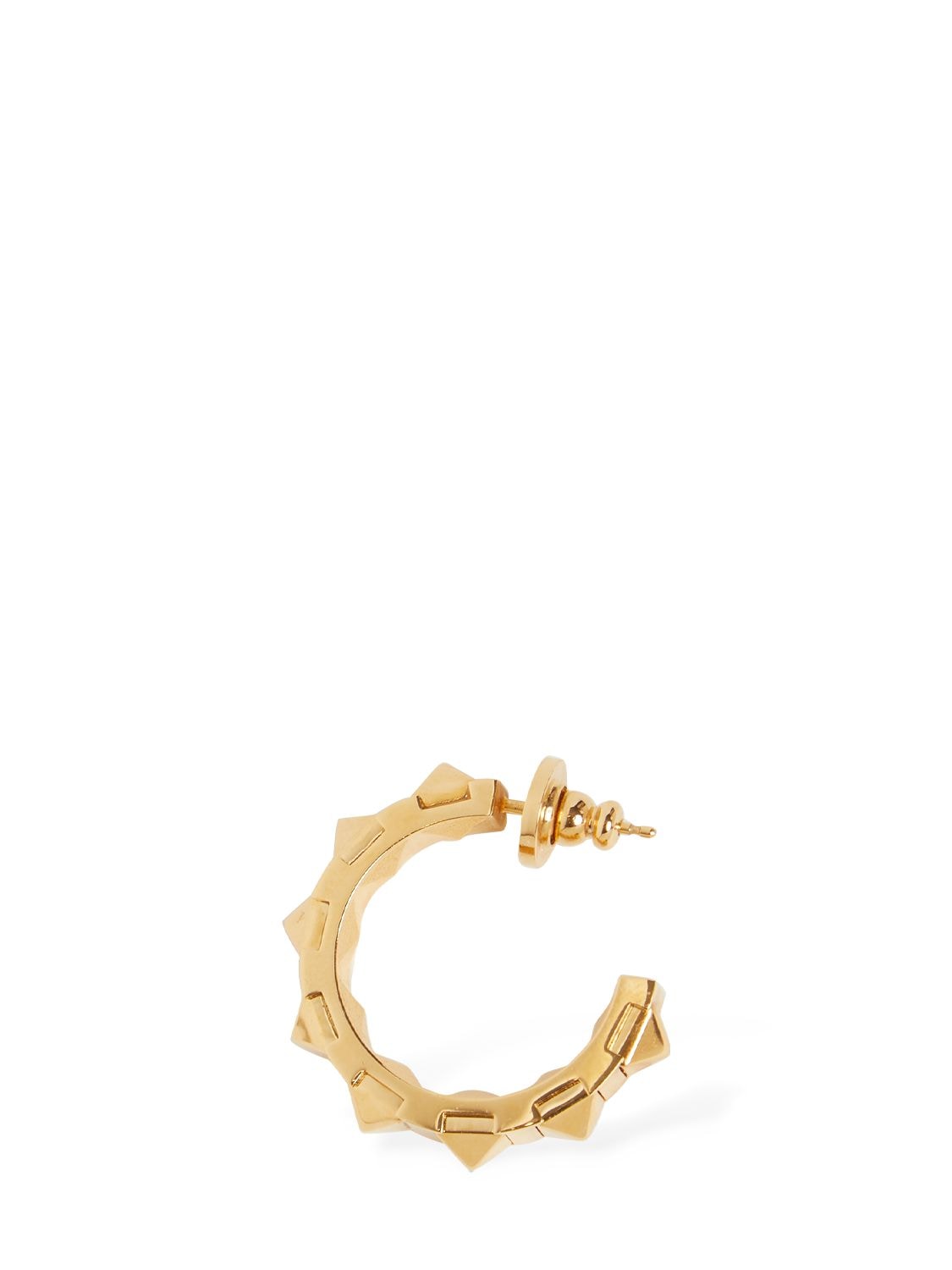 Shop Valentino Rockstud Hoop Earrings In Gold