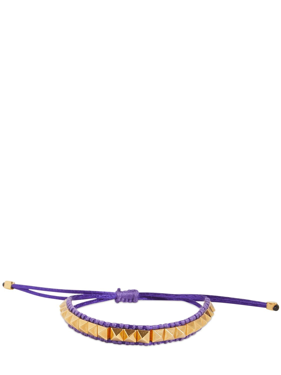 Valentino Garavani Multi Rockstud Cord Bracelet In Violet