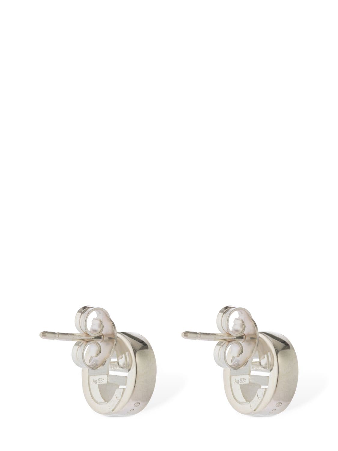 Shop Gucci Interlocking Silver Stud Earrings