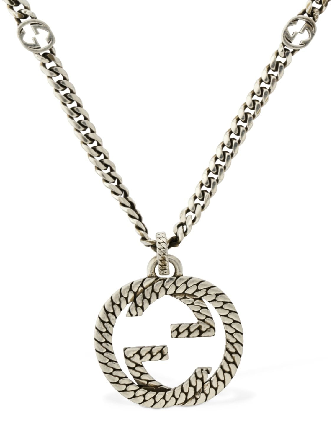 Gucci Interlocking G Necklace In Silver | ModeSens