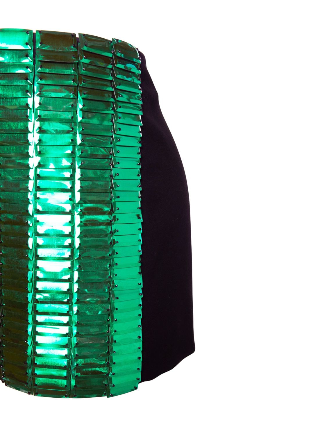Shop Attico Sequined Mini Skirt In Green,black