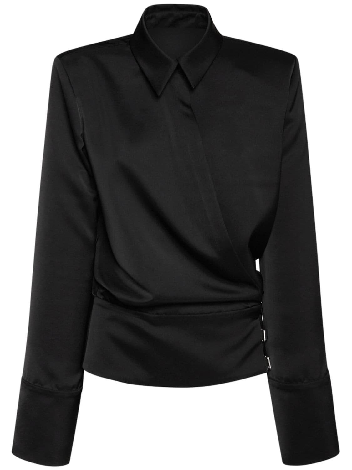 THE ATTICO Delia Satin Draped Shirt for Women