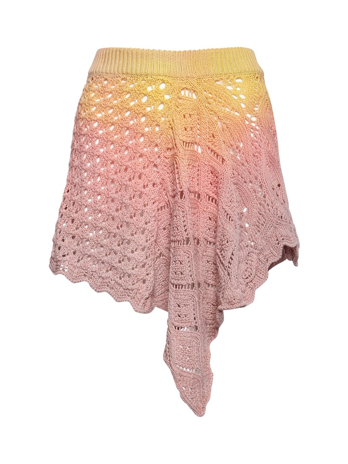 ATTICO CROCHETED ASYMMETRIC COTTON SKIRT