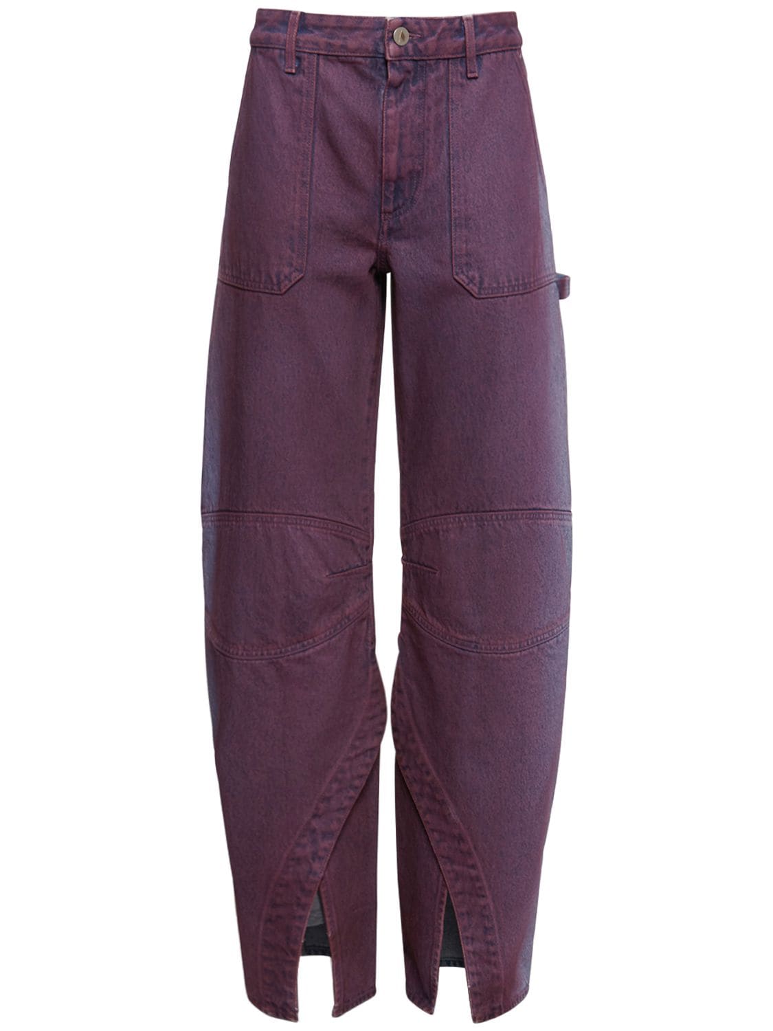 Attico Nox Baggy Cotton Denim Jeans In Denim purple ModeSens