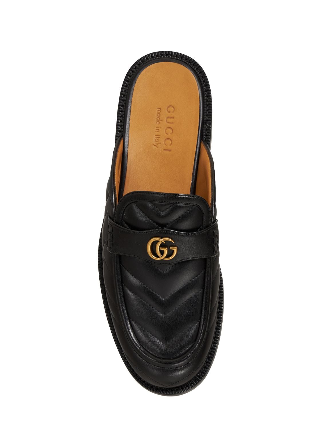 GUCCI - Marmont Logo-Detailed Quilted Leather Backless Loafers - Black Gucci