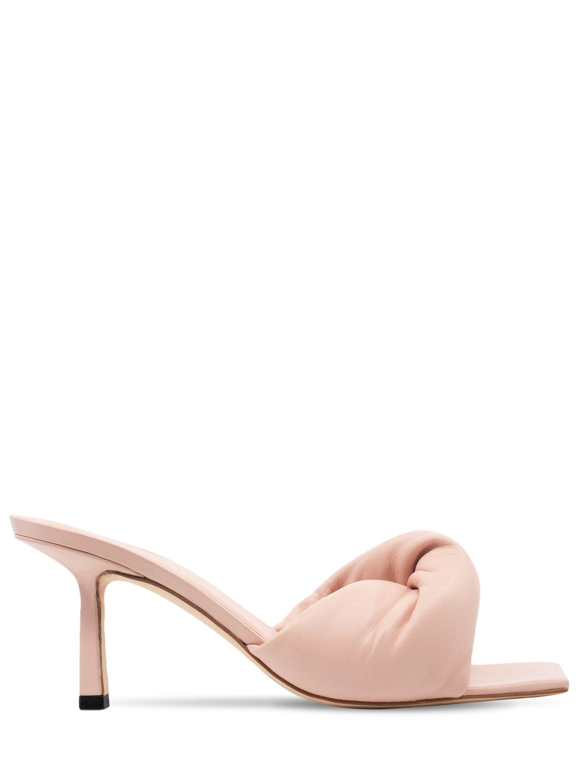 Studio Amelia 75mm Twist Padded Leather Mules In Rose Pink