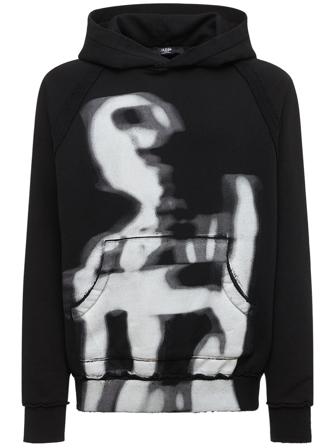 Jaded London - Washed black torso print hoodie - | Luisaviaroma