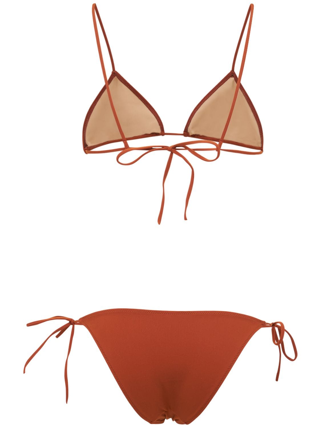 Shop Lido Venti Self-tie Triangle Bikini In Terracotta