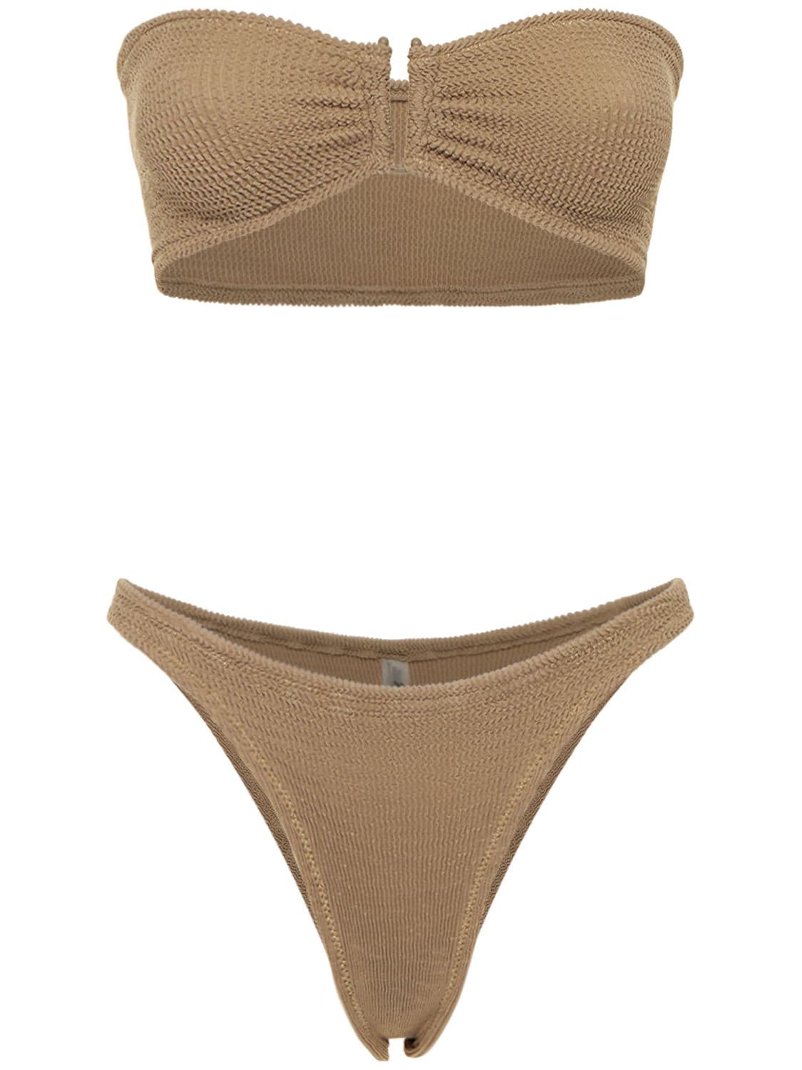 Reina Olga Ausilia Bandeau Bikini Set In Brown