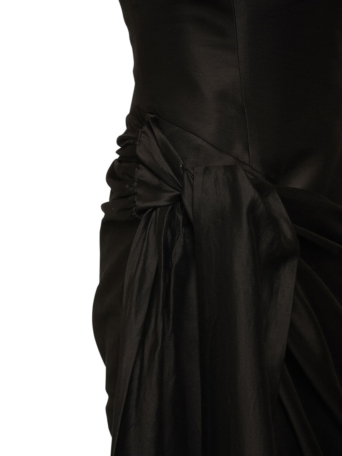 Rosie Assoulin Uniana Mikado Knot Midi Dress In Black | ModeSens