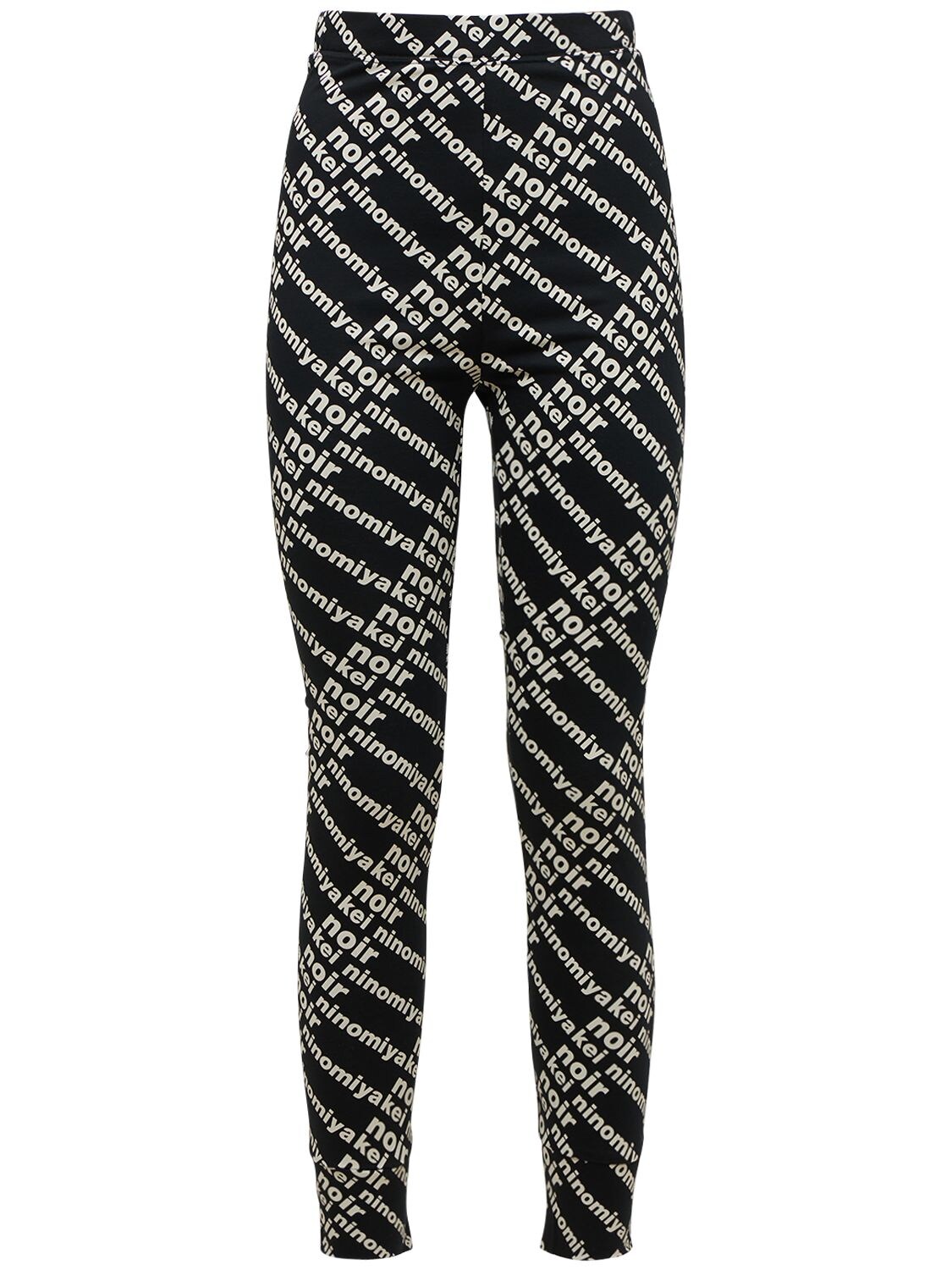 NOIR KEI NINOMIYA LOGO PRINTED COTTON JERSEY SWEATPANTS