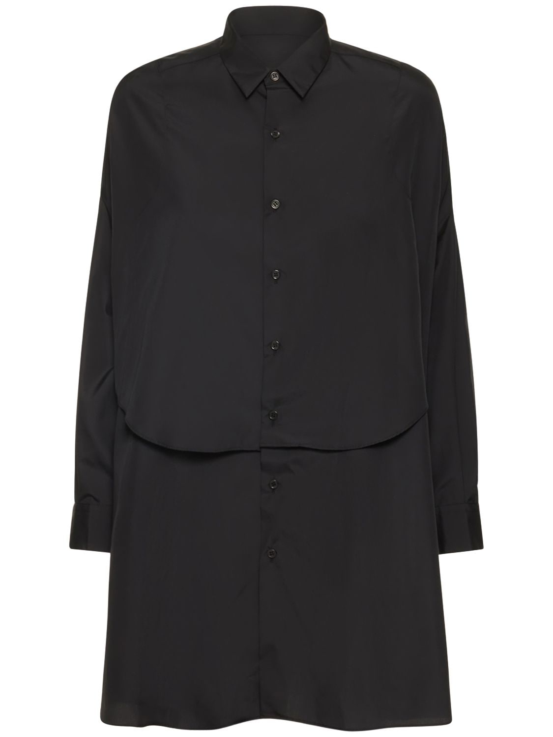 Noir Kei Ninomiya Broad Cotton Long Shirt In Black