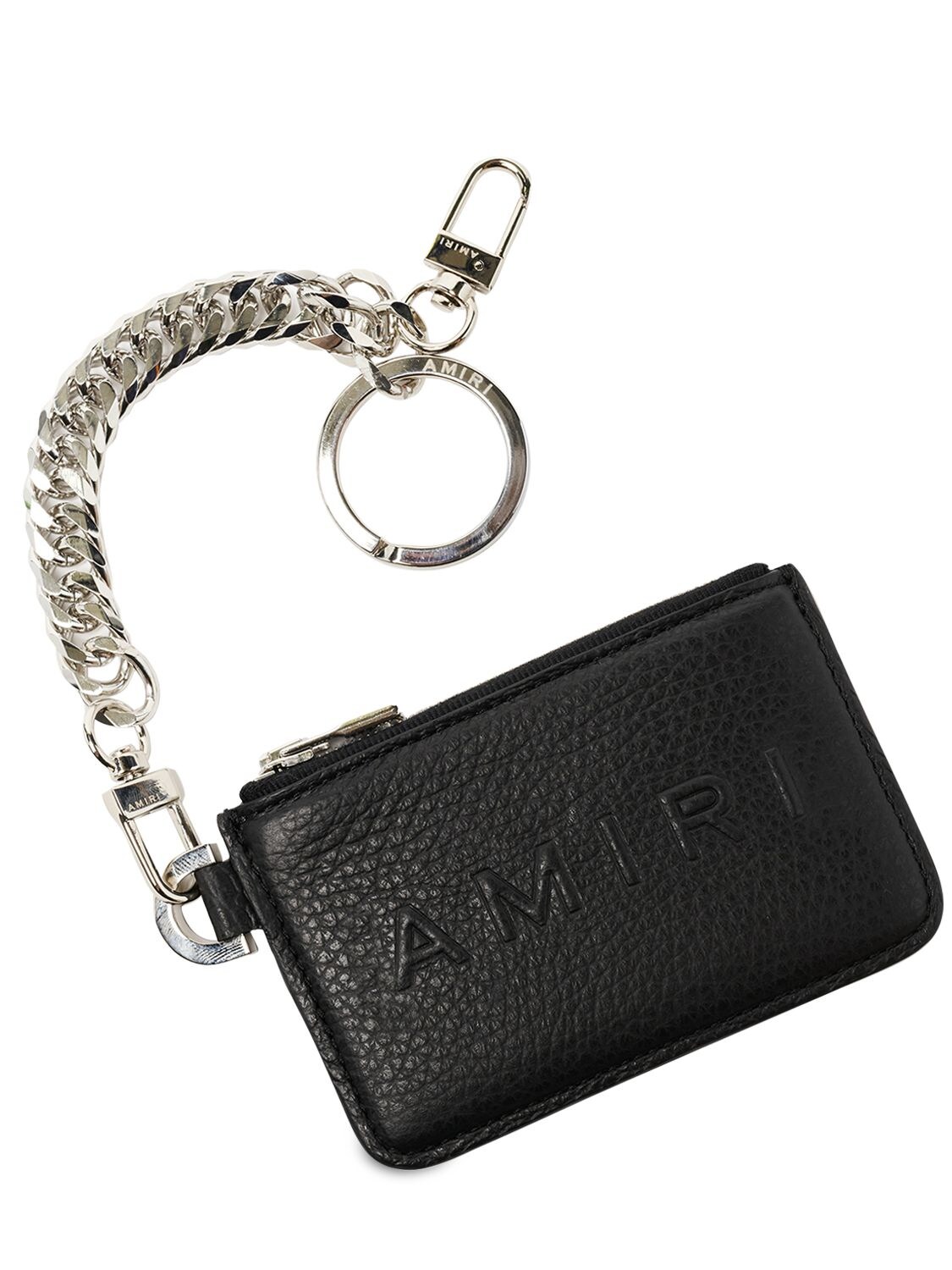 Amiri Logo Embossed Leather Chain Wallet In 블랙 | ModeSens