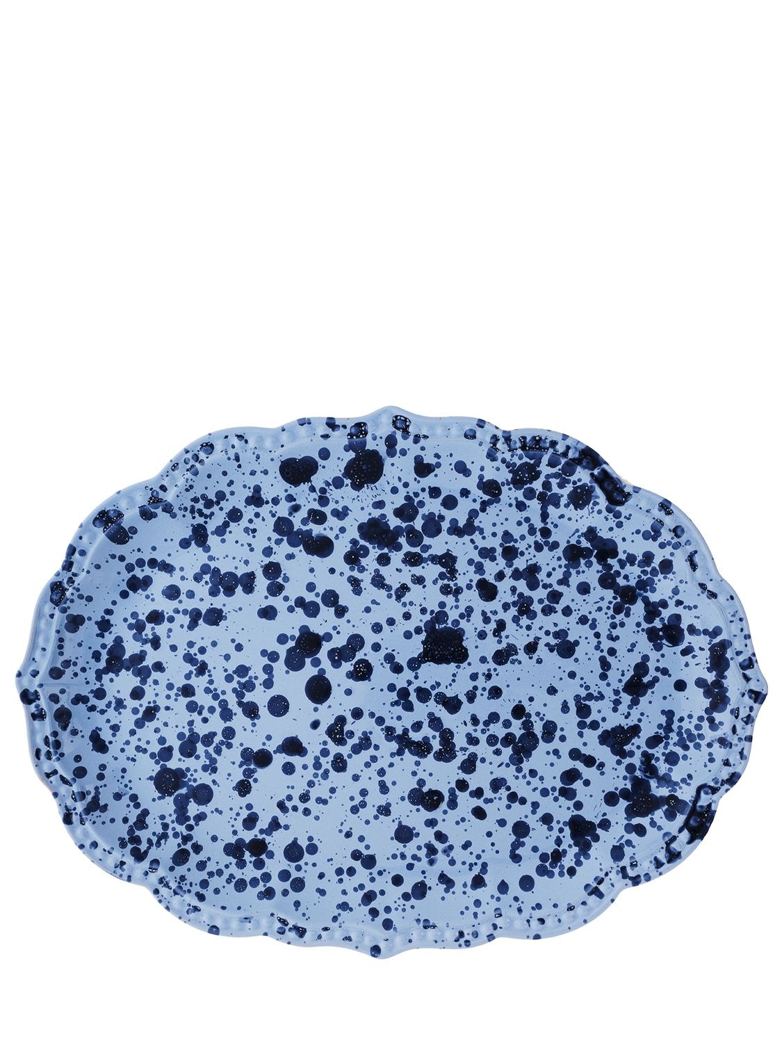 Cabana Speckled Serving Plate In Blue
