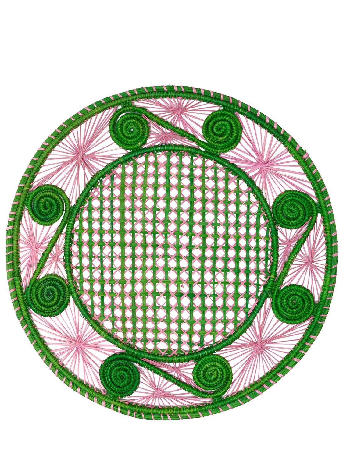 Cabana Cartagena Rattan Placemat In Green