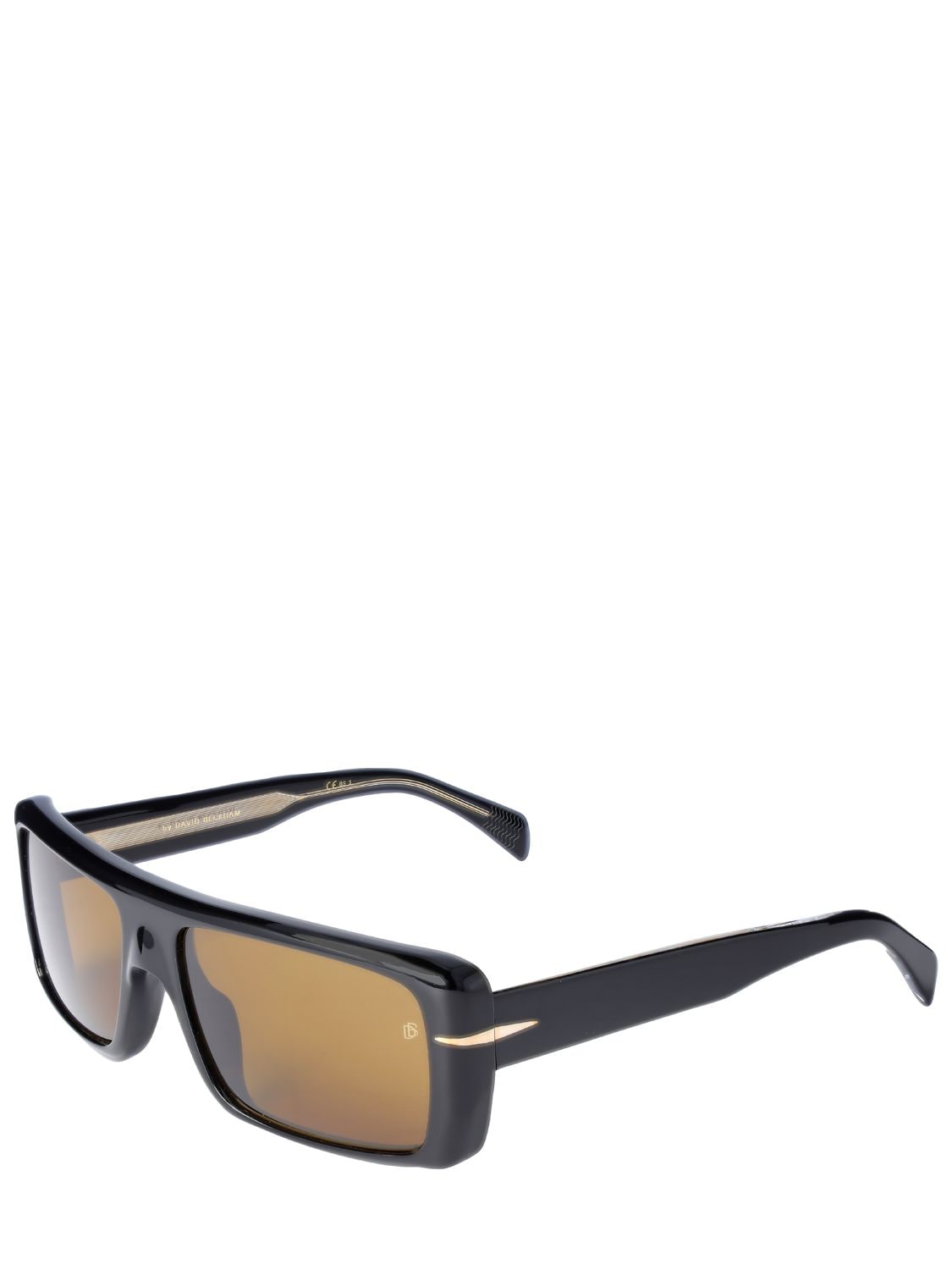 Shop Db Eyewear By David Beckham Db Squared Acetate Sunglasses In Black,brown