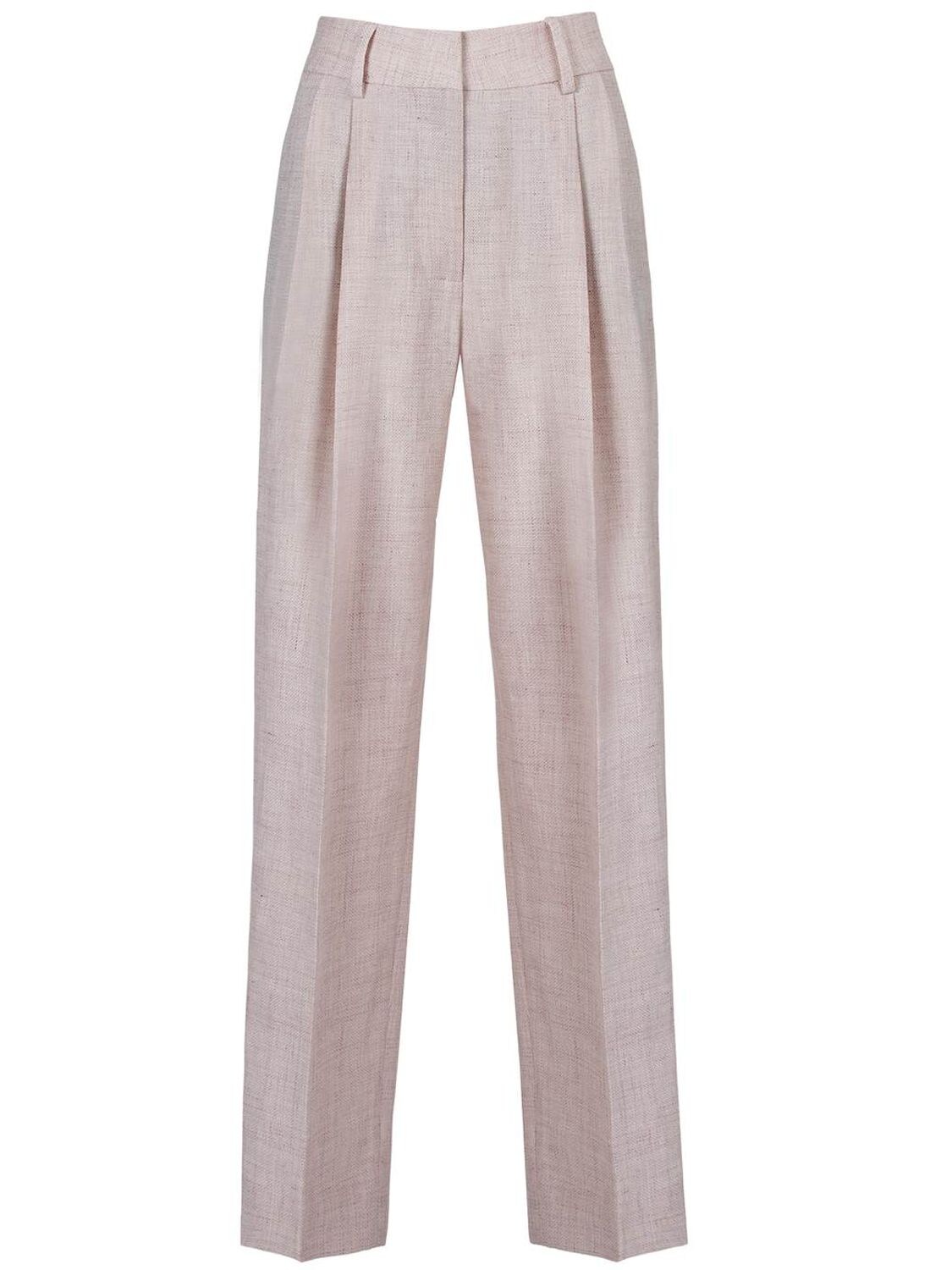 Blazé Milano Pink Gin Banker Linen & Wool Pants | ModeSens