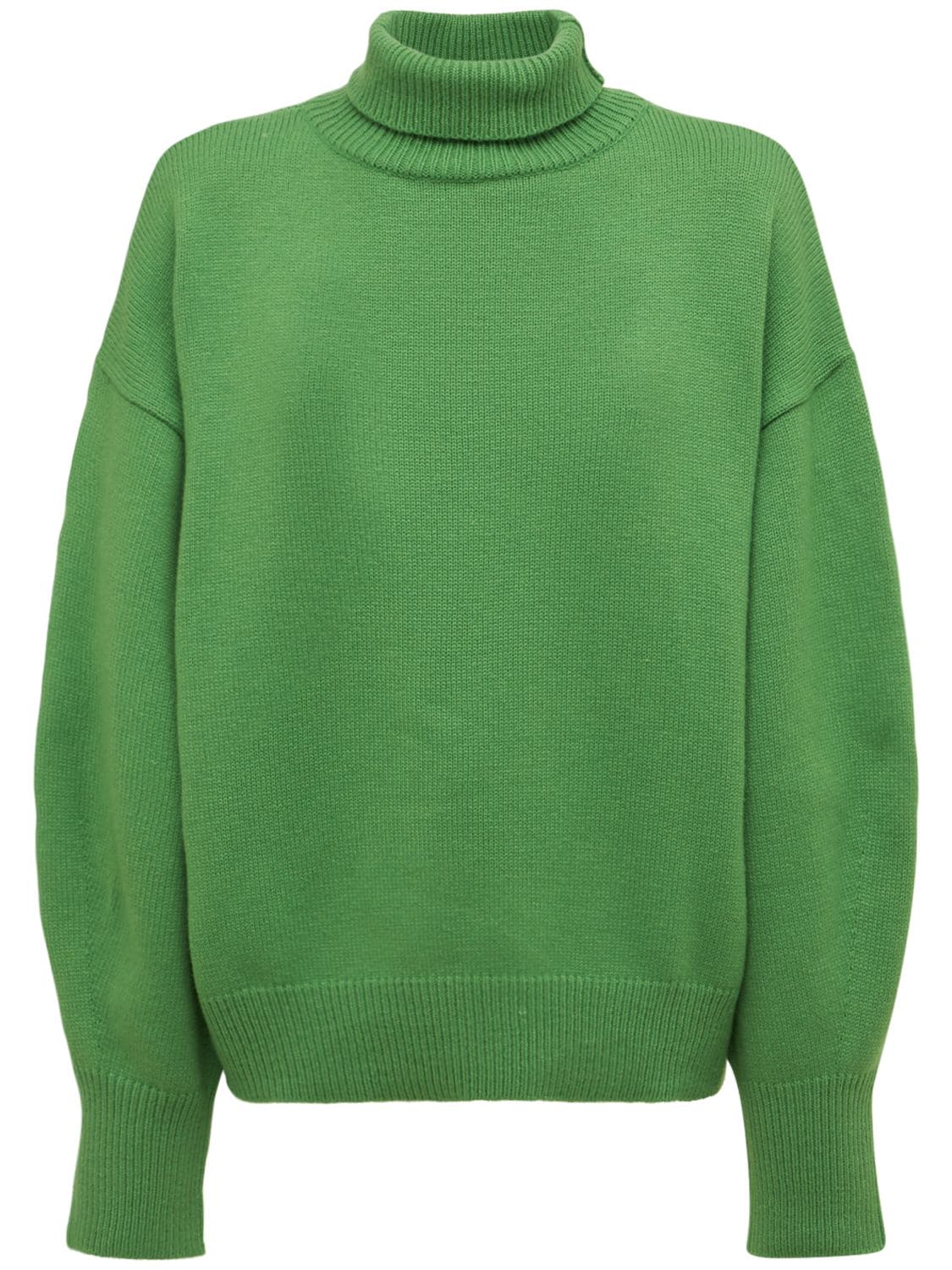 The Frankie Shop - Joya merino wool blend roll neck sweater - Green ...