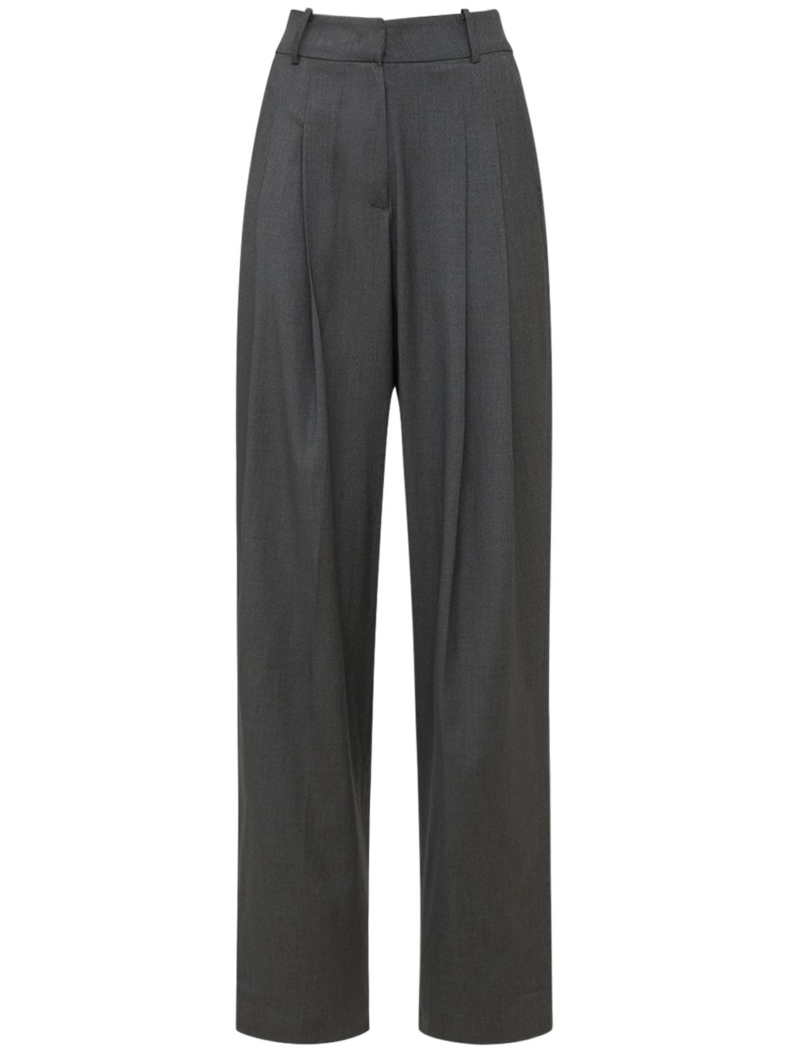 THE FRANKIE SHOP GELSO HIGH RISE PLEATED WOVEN WIDE trousers