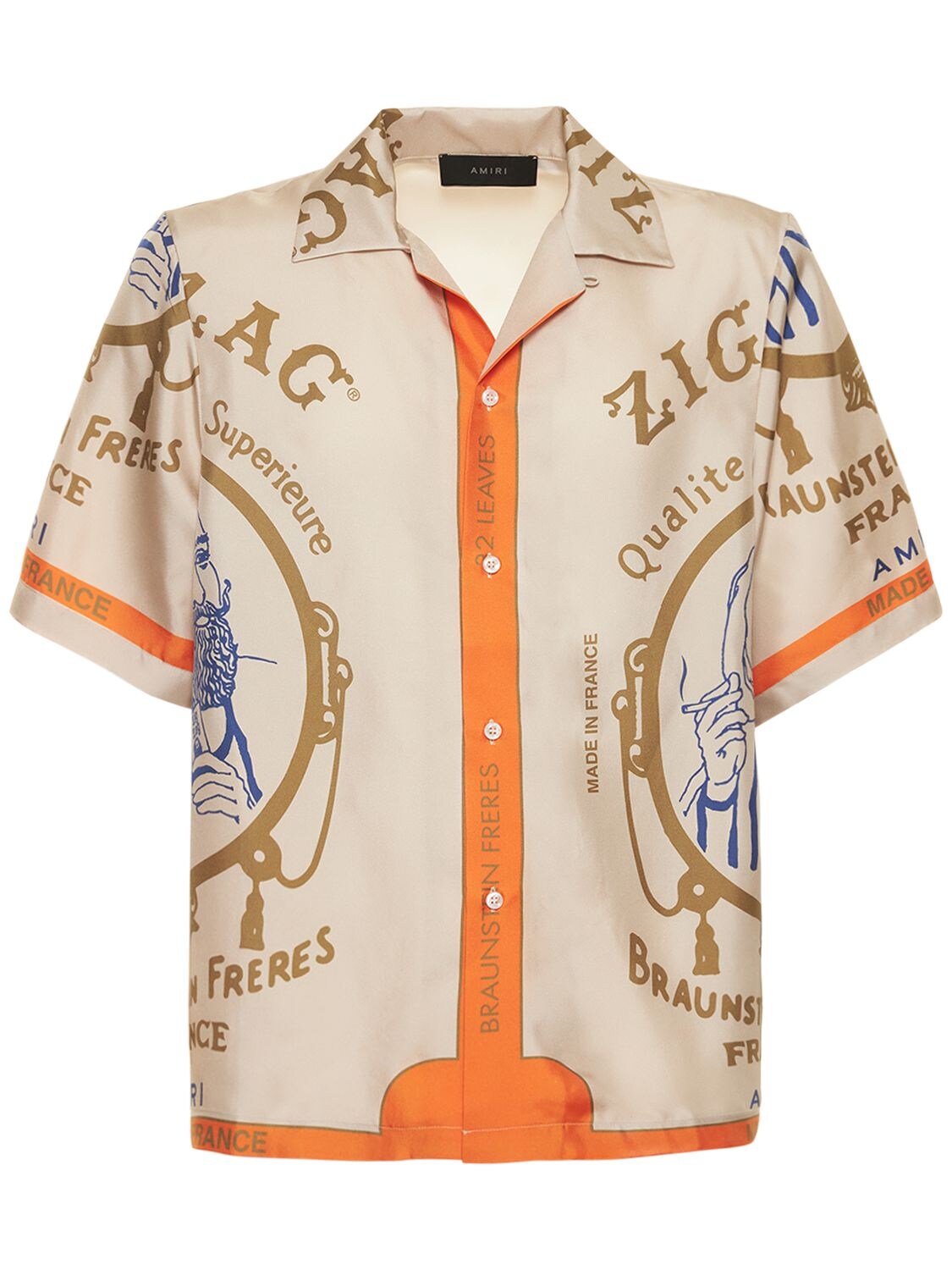 Zig Zag Printed Silk Twill Shirt