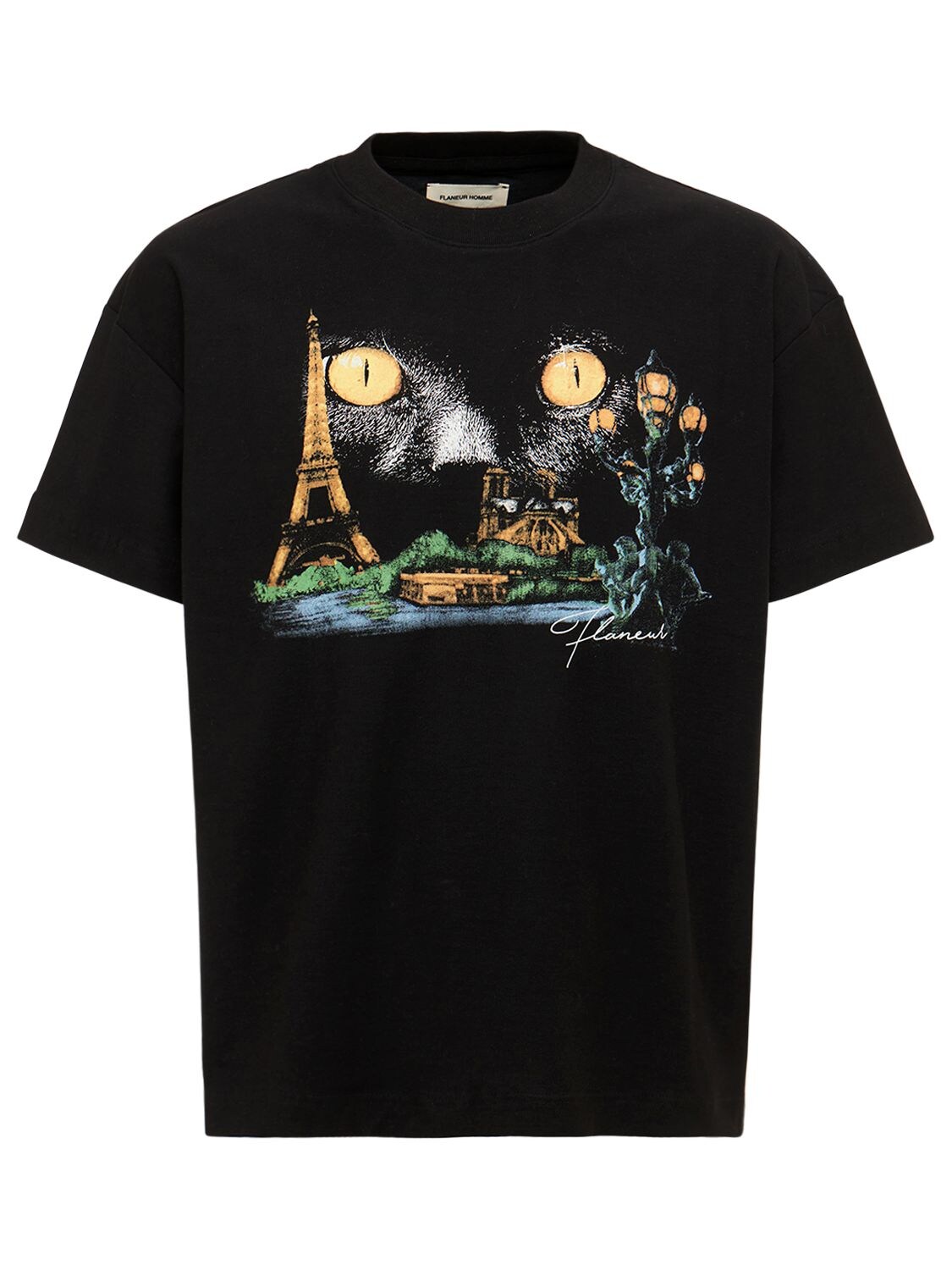 FLANEUR HOMME PARIS PRINTED COTTON T-SHIRT 