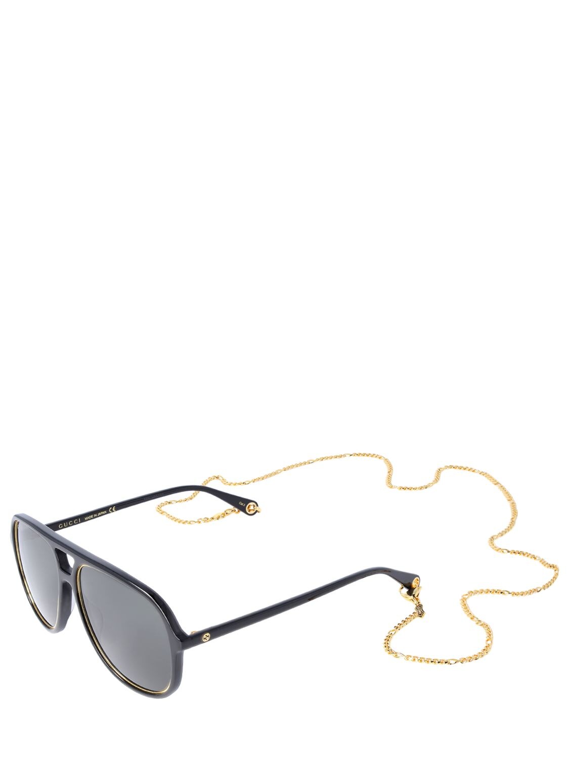 Pure Acetate Pilot Sunglasses W/ Chain