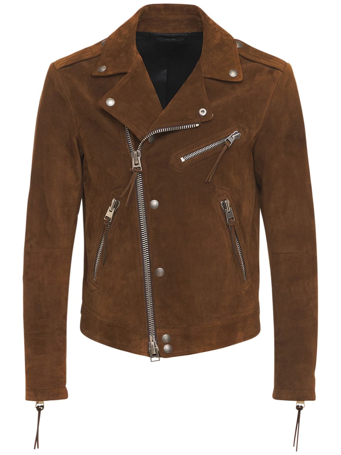 Tom Ford Buttery Suede Biker Jacket In Tobacco