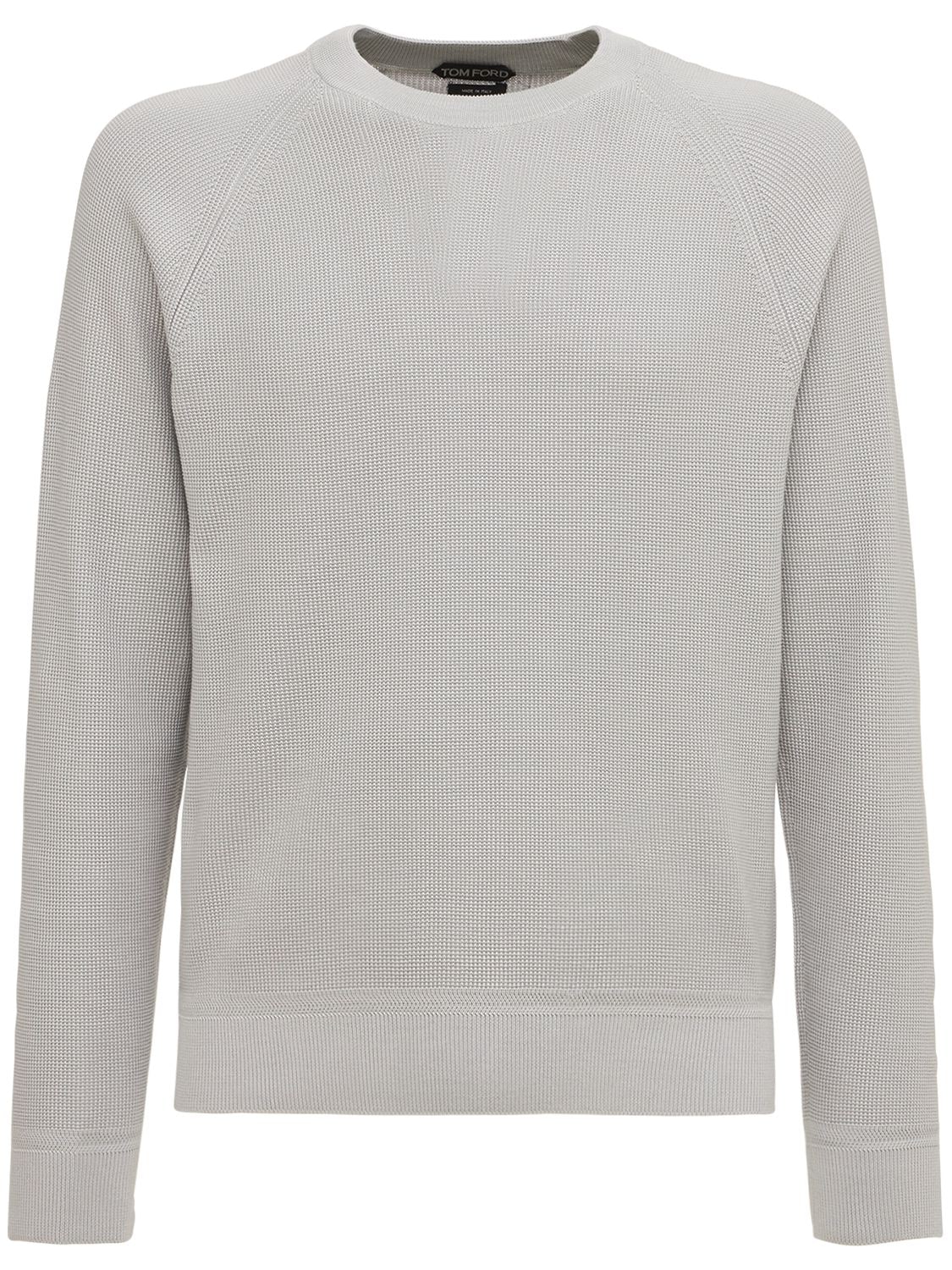 Tom Ford Cotton & Silk Knit Sweater In Light Brown | ModeSens