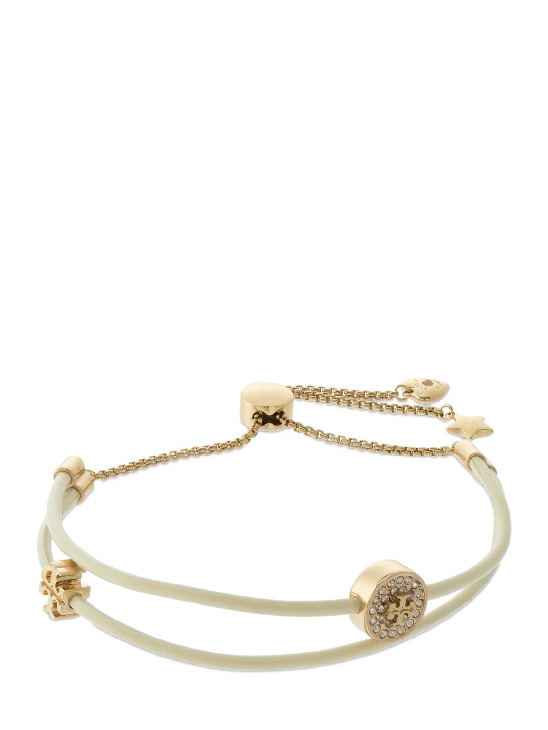 Tory Burch Kira Pavé Slider Bracelet In Ivory,gold