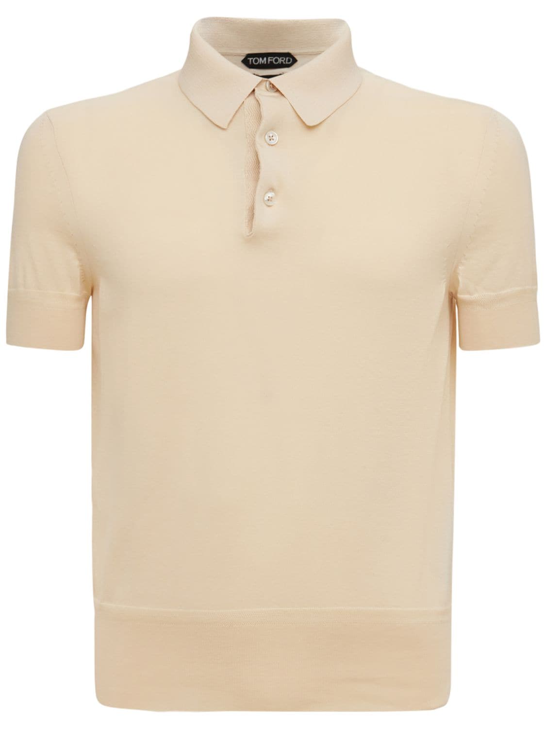 Tom Ford Cotton Polo Shirt In Light Sand